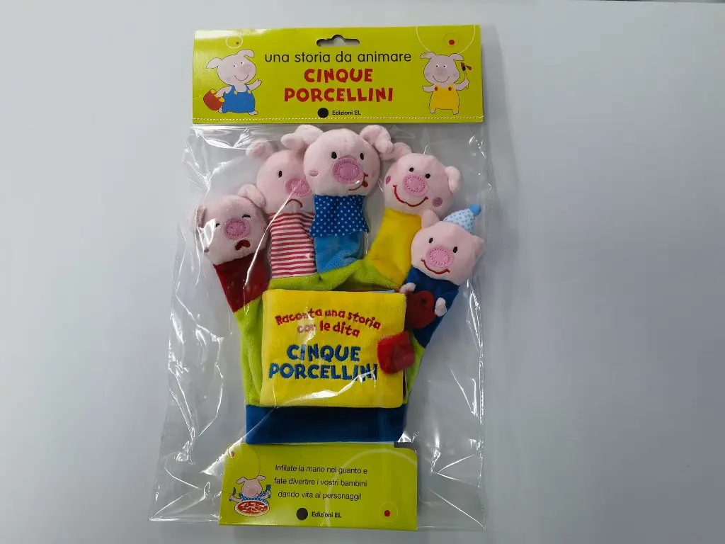Children's picture books, finger puppet glove - 5 piggies