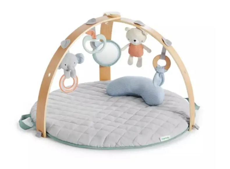 [6007A] Baby gym & activity mat, wooden tummy