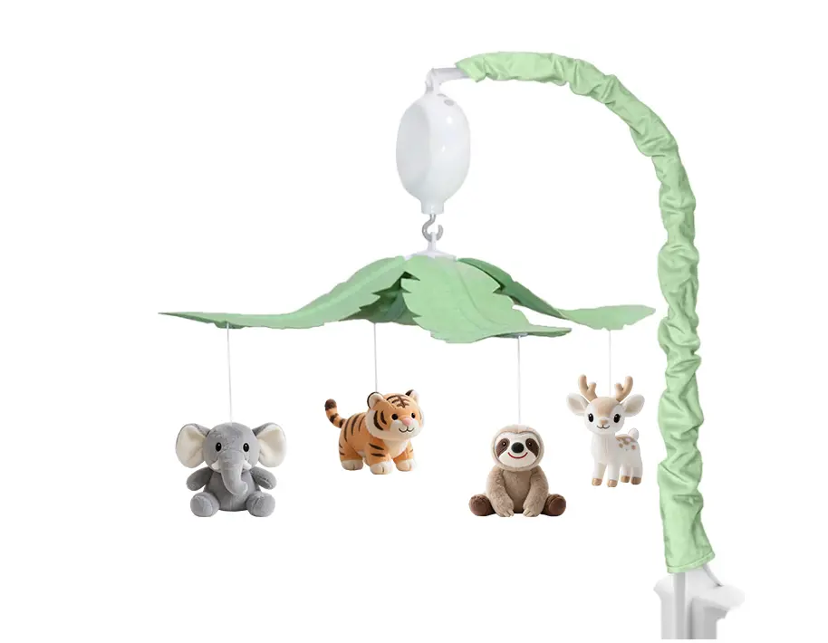 Baby crib mobile with music，jungle wild animals