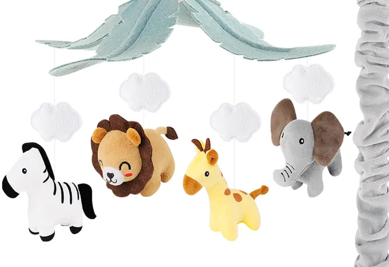 [JM-036] Baby crib mobile with music，Zebra animals