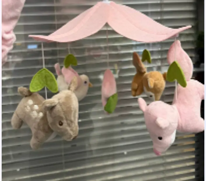 [JM-055] Baby crib mobile with music，Pink flowers