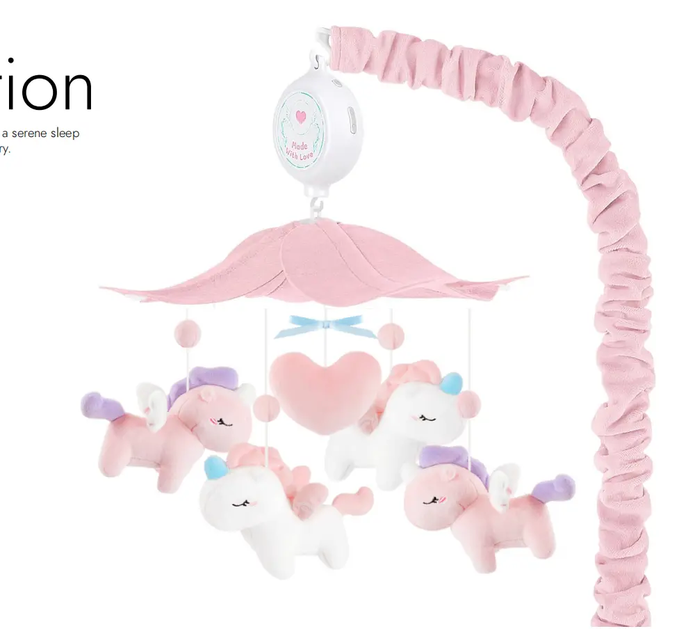 [JM-133] Baby crib mobile with music, unicorn