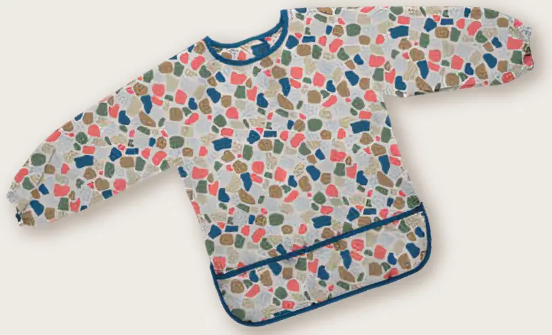 [26637] Baby bib with sleeves & pocket, 39X35X0,1CM, tpu coated