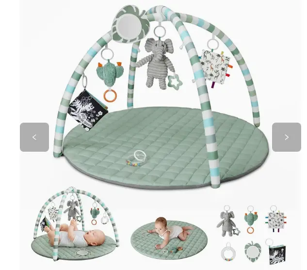 Baby Gym & activity mat, round jungle 6 toys