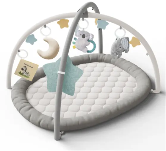 Baby Gym & activity mat, oval jungle-gray